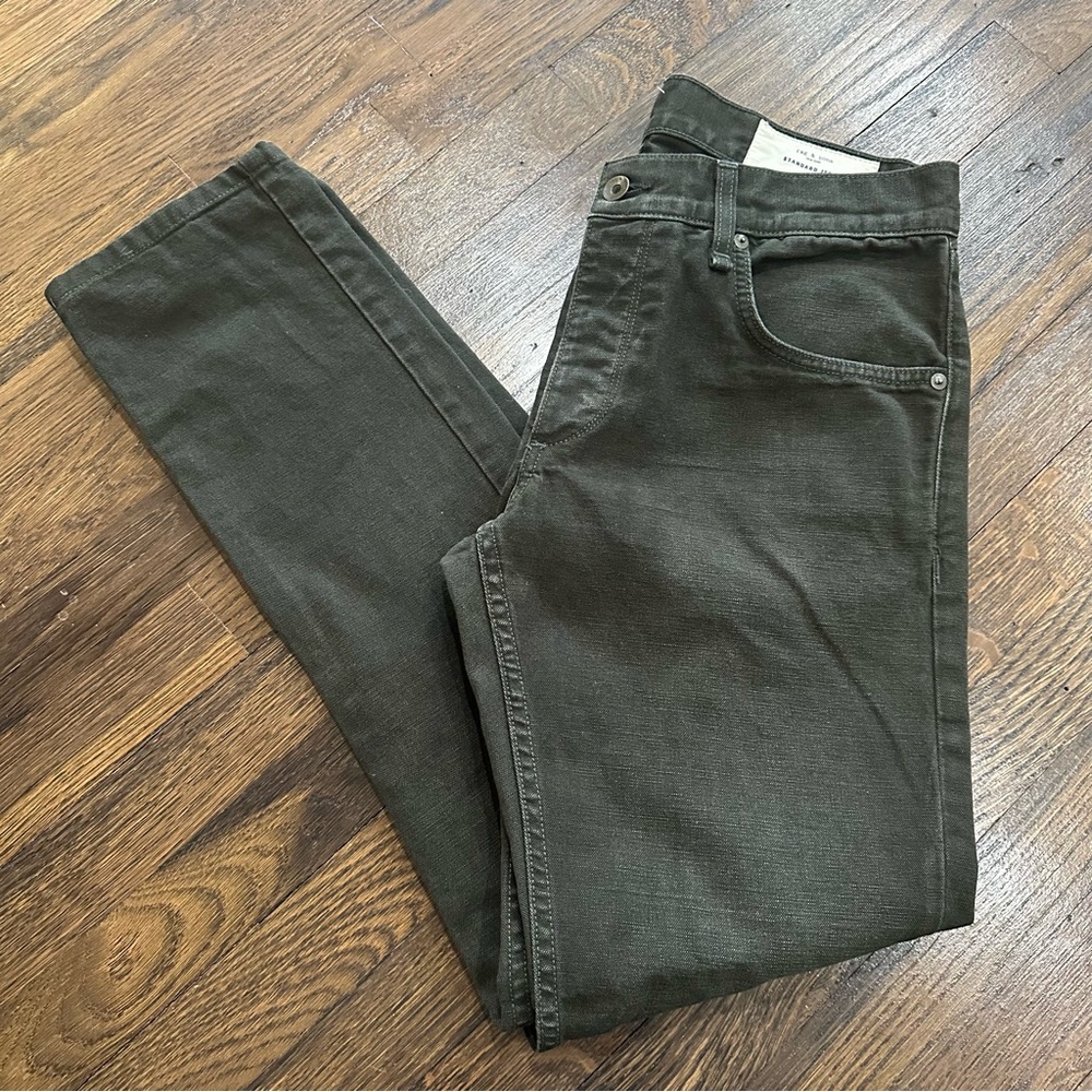 rag & bone Men's Dark Green olive Slim Jeans - Picture 11 of 11